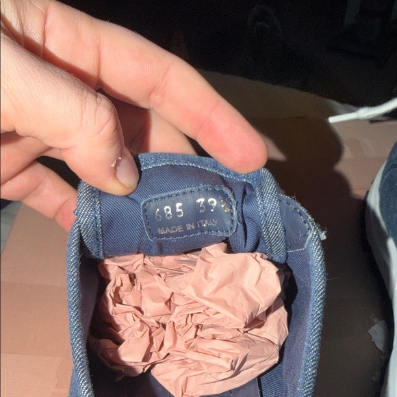 Prada Blue Denim Sneakers with White Accents - Picture 6 of 6